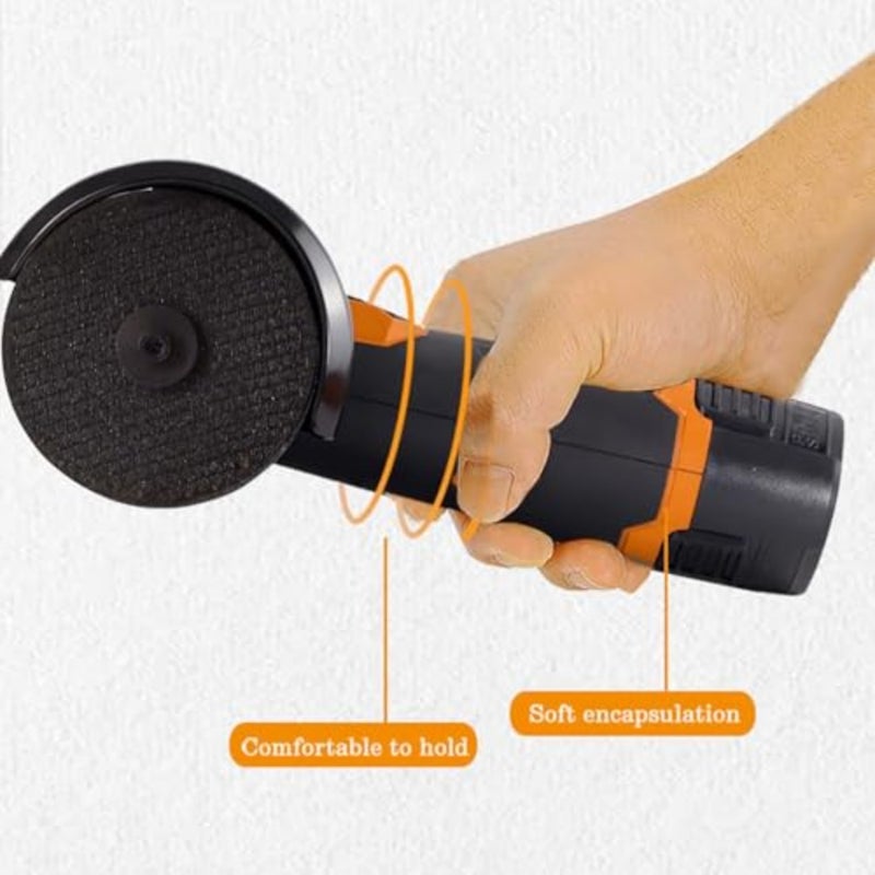 12V Cordless Brush Angle Grinder Kit, Ginding disc 3 Inch76mm, Lightweight Angle Grinder Tool w 2PCS 1300mAh Lithium-Ion Battery Charger, Ergonomic Button Position for Reducing Hand Pressure - Image 2