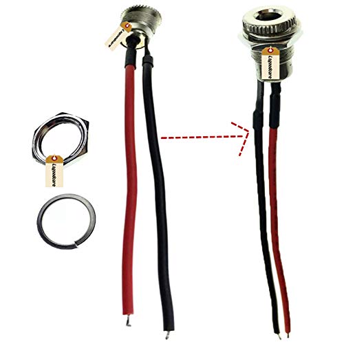 Lsgoodcare 5.5 x 2.5 MM 5A DC Power Jack Socket Threaded Female Mount Connector Adapter with 3.94Ich 20AWG Cable + DC Barrel Jack Plug Male (5.5 x 2.5 MM) - Image 4