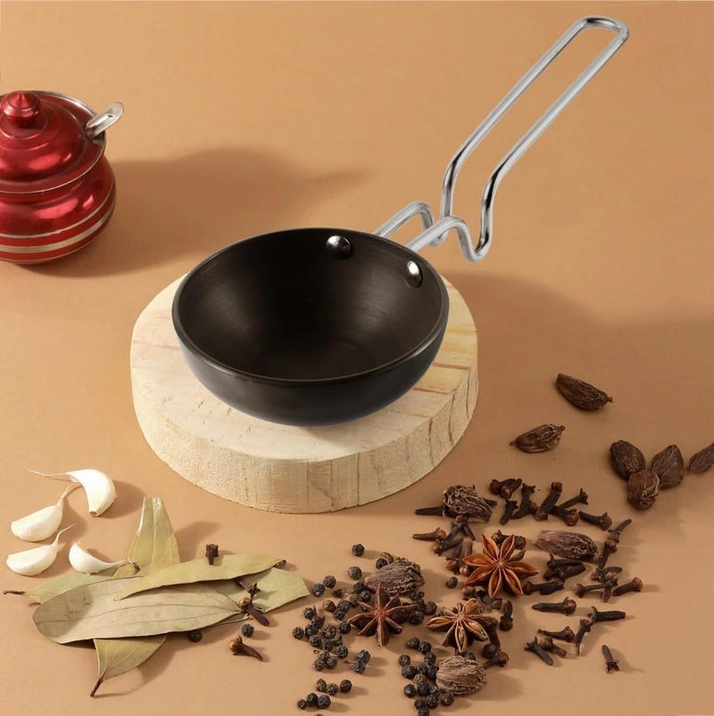 SVDK Aluminium Hard Anodised Tadka Pan,150 ML Capacity (10 Cm Diameter) - Image 5