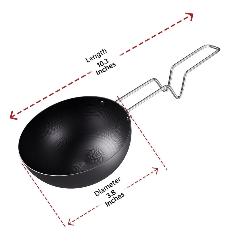 SVDK Aluminium Hard Anodised Tadka Pan,150 ML Capacity (10 Cm Diameter) - Image 2