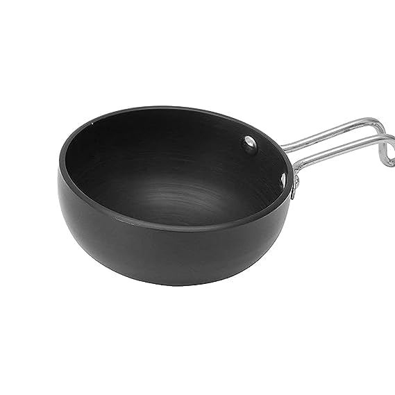 SVDK Aluminium Hard Anodised Tadka Pan,150 ML Capacity (10 Cm Diameter) - Image 4