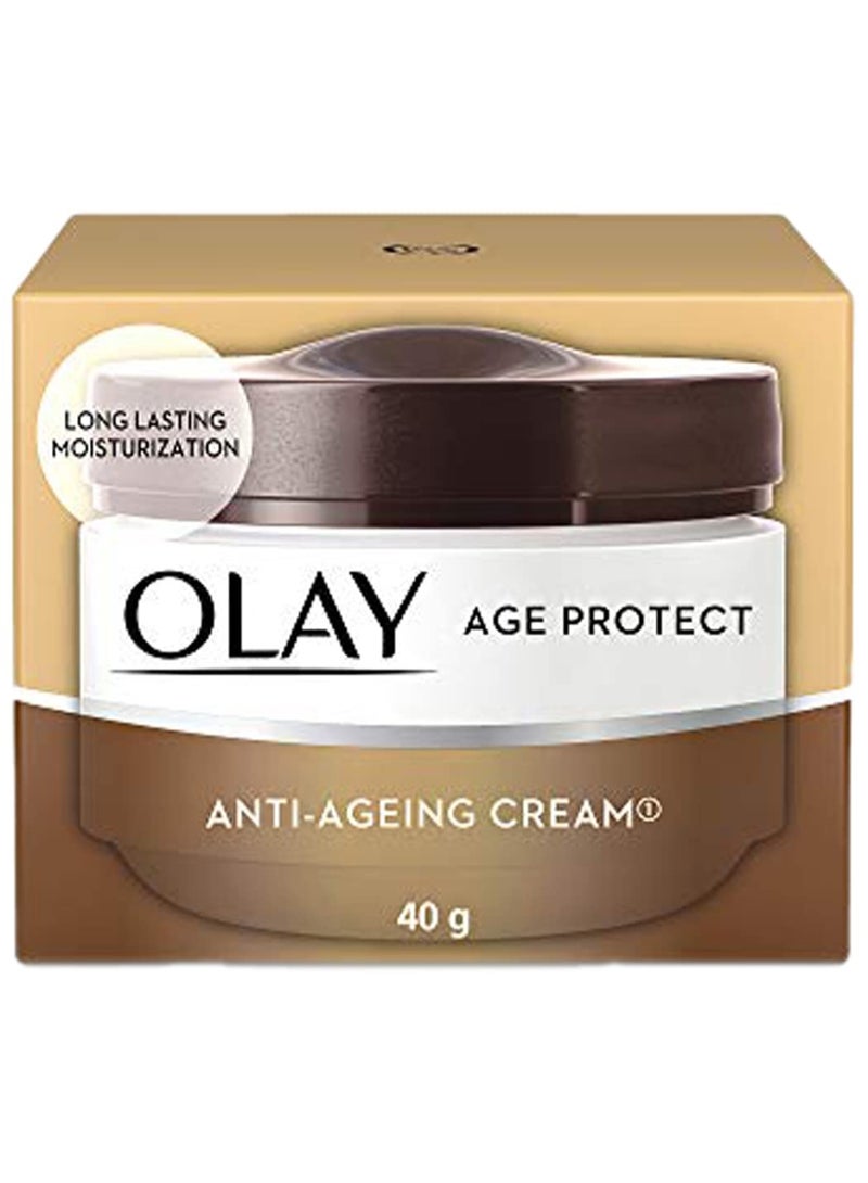 Olay Age Protect |with Salicylic Acid, Aloe Vera Extract, BHA |Stimulates skin's renewal process, gives radiant, younger looking skin |Suitable for Normal, Dry, Oily & Combination skin |40 gm - Image 1