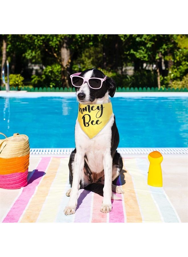 Whaline 2 Pack Bee Dog Bandana Reversible Honey Triangle Bibs Bee Kind Adjustable Pet Kerchief Scarf Busy Bee Washable Neckerchief for Dogs Cats Pets Everyday Wear Party Accessories, 27.5x18 Inch - Image 5