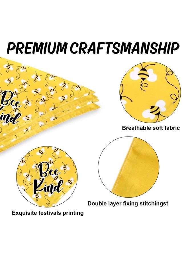 Whaline 2 Pack Bee Dog Bandana Reversible Honey Triangle Bibs Bee Kind Adjustable Pet Kerchief Scarf Busy Bee Washable Neckerchief for Dogs Cats Pets Everyday Wear Party Accessories, 27.5x18 Inch - Image 3