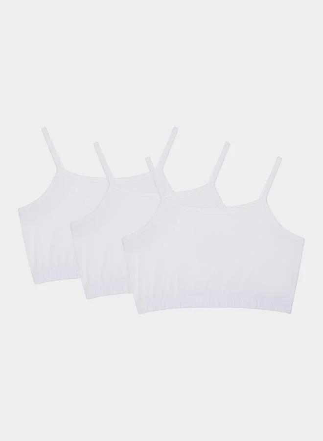 ستايلي Girls Pack of 3 Sports Bra with Elasticated Straps and Waist