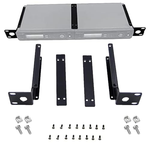 RhymKawa Mic Rack Mount Bracket Only for Shuer SLX4, SLXD4 Wireless Microphone Dual Receivers Combining Antenna Install, Extra Strong Hardware Kit - Image 1