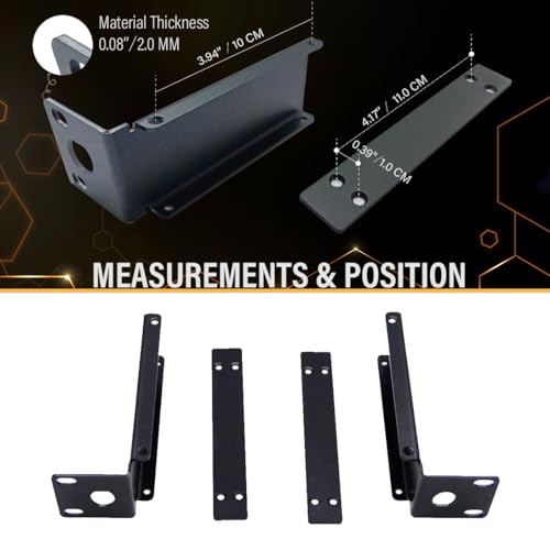 RhymKawa Mic Rack Mount Bracket Only for Shuer SLX4, SLXD4 Wireless Microphone Dual Receivers Combining Antenna Install, Extra Strong Hardware Kit - Image 3