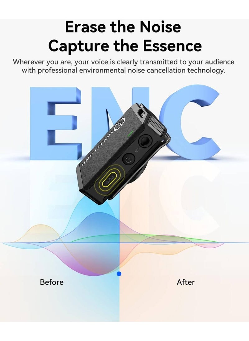 Hollyland LARK MAX Wireless Microphone, ENC Noise Canceling, Studio Audio Quality, 22H Duration, 820ft Range, 8GB Storage Recording Mic, Compatible with DSLR Camera, iPhone, Android and PC, Black - Image 2