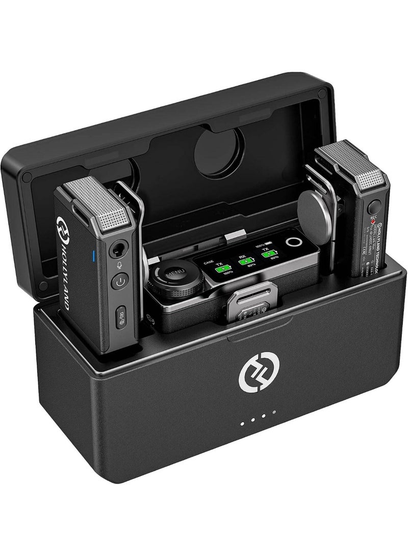 Hollyland LARK MAX Wireless Microphone, ENC Noise Canceling, Studio Audio Quality, 22H Duration, 820ft Range, 8GB Storage Recording Mic, Compatible with DSLR Camera, iPhone, Android and PC, Black - Image 1