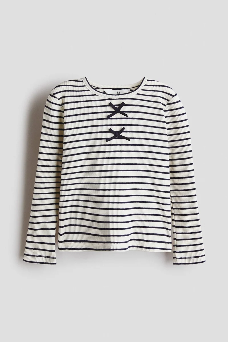 اتش اند ام بلوزة من القطن المرن