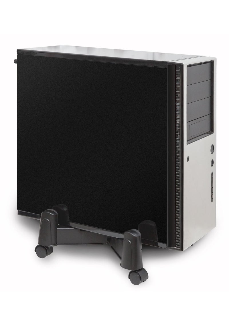 Sharpdo Computer Tower Stand, CPU Holder Desktop Stand Desktop ATX-Case Mobile Cart Holder Adjustable Width with 4 Caster Wheels, Fits Most Computer Cases Under Desk, Black  - Image 3