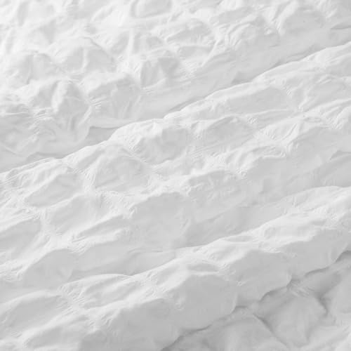 UhobeCap Weighted Blanket Cover, 60 x 80 Weighted Blanket Cover Seersucker, White Cover for Weighted Blanket, Washable,8 Ties, Duvet Cover only, Pillowcases not Included. - Image 5