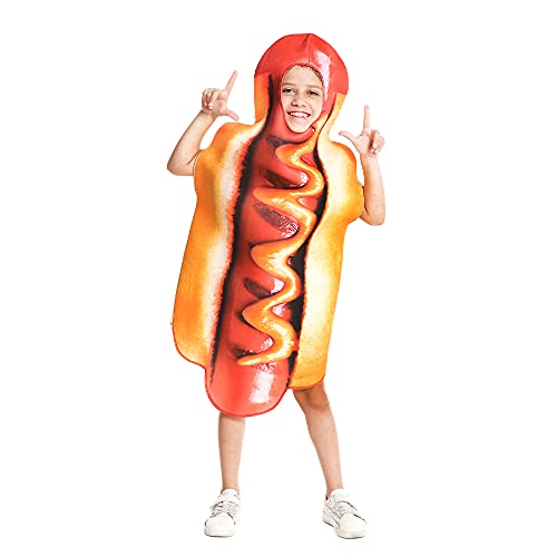 DSplay Hot Dog Costume For Kids Cosplay Boy Food Hotdog (fit 4-8 years old) - Image 5