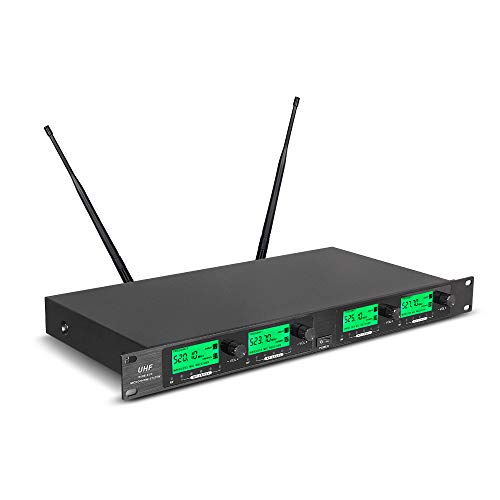 WENWEN Wireless Microphone System UHF 4 Channel 2 Handheld Mic 2 Headset 2 Lavalier Bodypack 2 Lapel Mic Pro Karaoke System Speaking Conference Wedding Party - Image 3