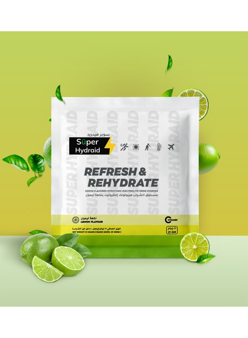 Super Hydraid Electrolyte Drink Mix | Lemon | Pack of 10 Sachets - Image 1