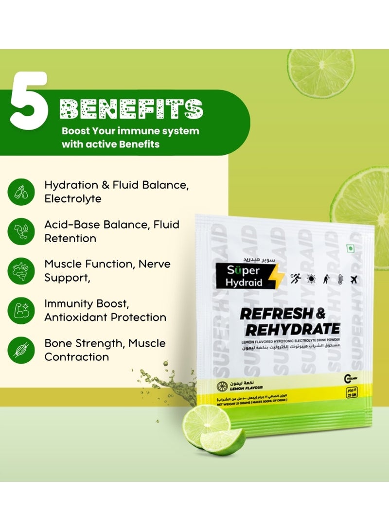 Super Hydraid Electrolyte Drink Mix | Lemon | Pack of 10 Sachets - Image 4