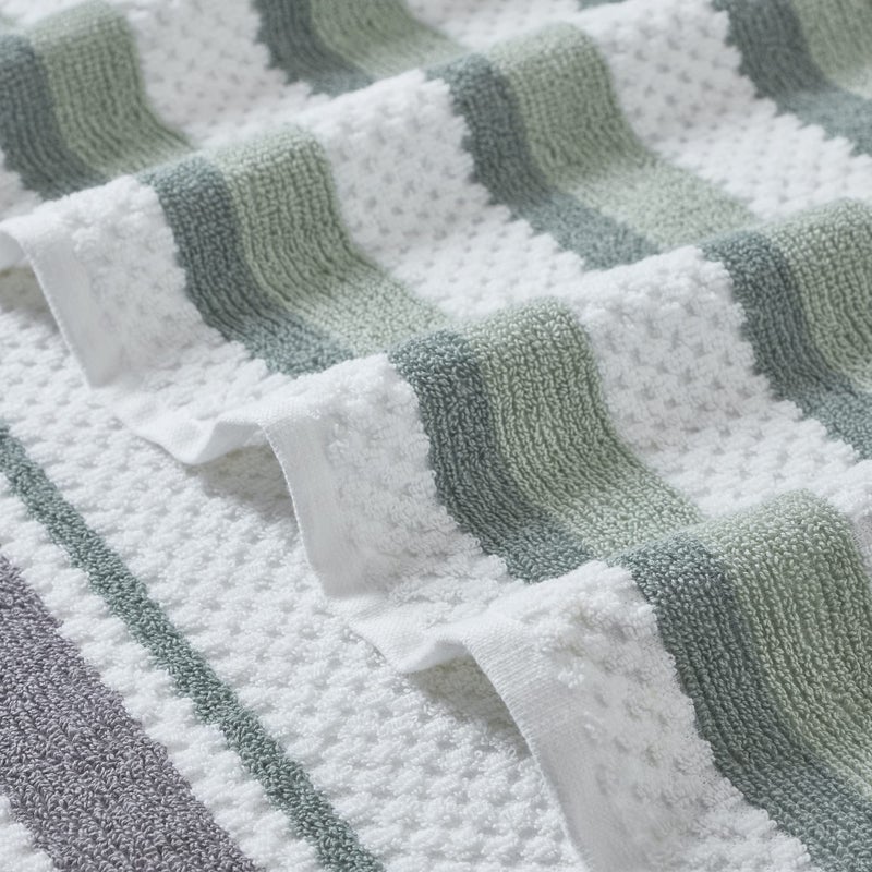 Modern Threads Pax 6-Piece Reversible Yarn Dyed Jacquard Towel Set - Bath Towels, Hand Towels, & Washcloths - Super Absorbent & Quick Dry - 100% Combed Cotton, Ivy - Image 2