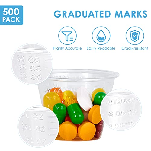 Lilymicky 500 Pack Disposable Medicine Cups (1oz), Medical Plastic Measuring Cups For Medical Purposes, or Mixing and Measuring Resin, Epoxy, DIY Arts & Crafts, Paint - Image 3