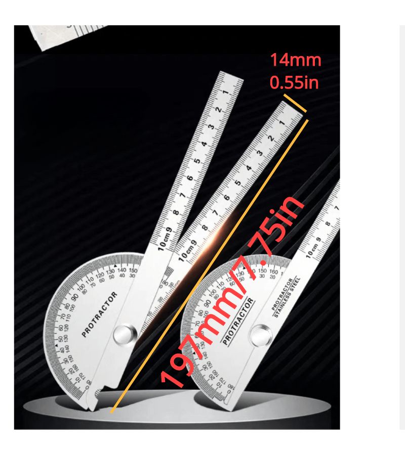 180 Degree Protractor Angle Finder Arm Rotary Measuring Ruler Model 100 - Image 2