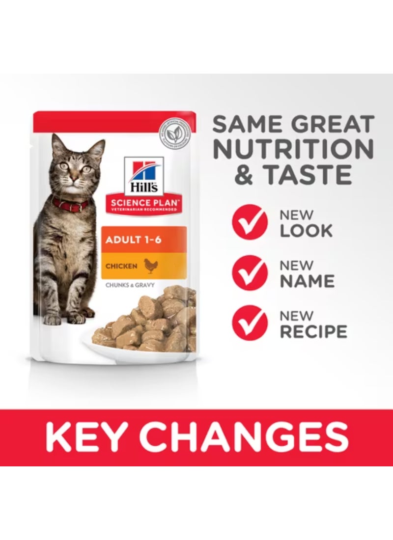 Hill's Science Plan Adult Wet Cat Food Chicken Pouches - Image 3