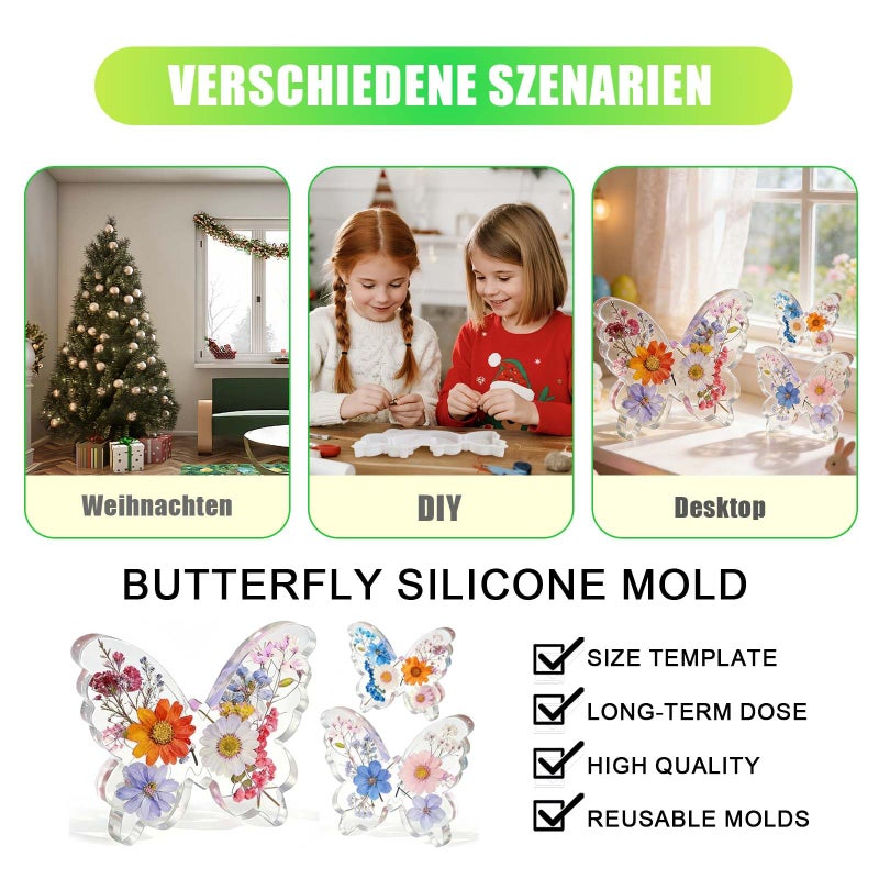 BDYLYS Butterfly Resin Molds, Butterfly Candle Molds Silicone, Flexible Effortless Demoldable Epoxy Molds for Resin Casting, Soap, Candle, Flowers Preservation, Spring Decor & Easter Gifts - Image 3