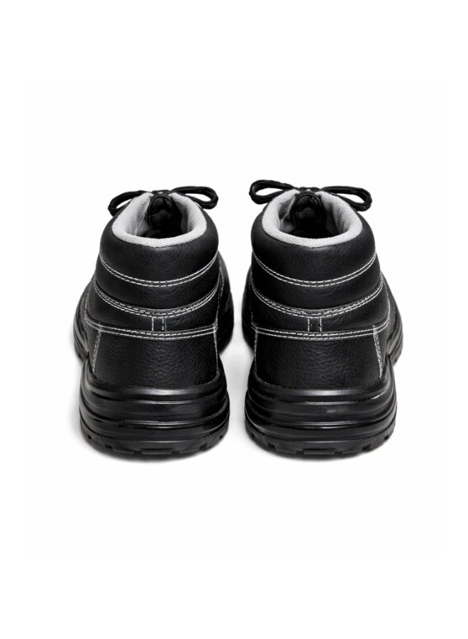 RNS Black High Ankle Genuine Leather Safety Shoes, Oil & Acid Resistant, Slip Resistant Industrial Work Boots, Durable Construction Footwear with Electrical Hazard Protection for Men - Image 2