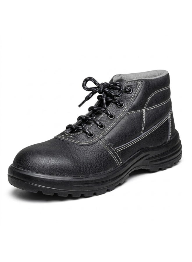 RNS Black High Ankle Genuine Leather Safety Shoes, Oil & Acid Resistant, Slip Resistant Industrial Work Boots, Durable Construction Footwear with Electrical Hazard Protection for Men - Image 5