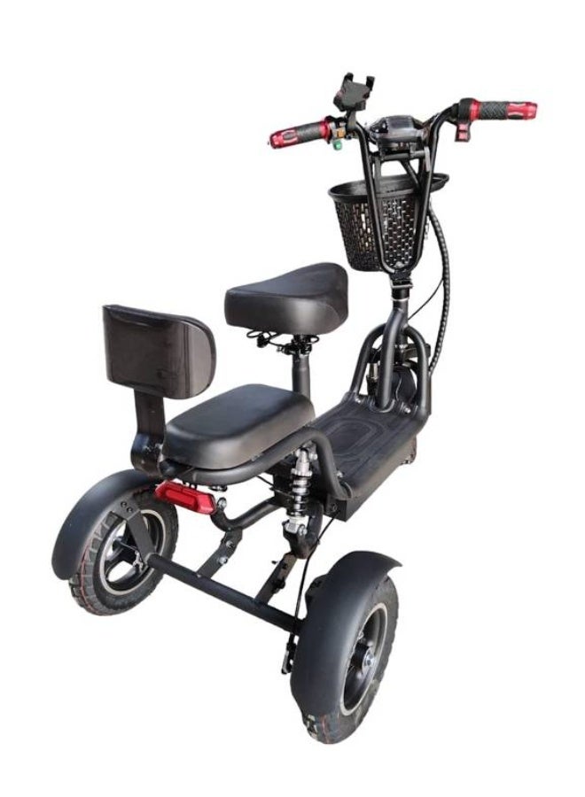 Upgraded 48V three-wheel electric scooter with two seats and a basket - Image 3