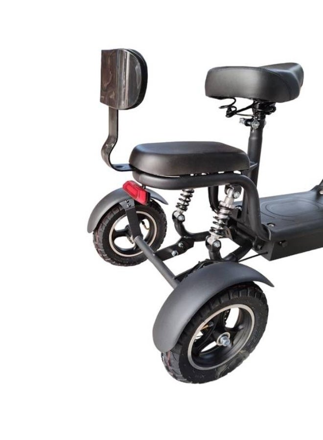 Upgraded 48V three-wheel electric scooter with two seats and a basket - Image 4