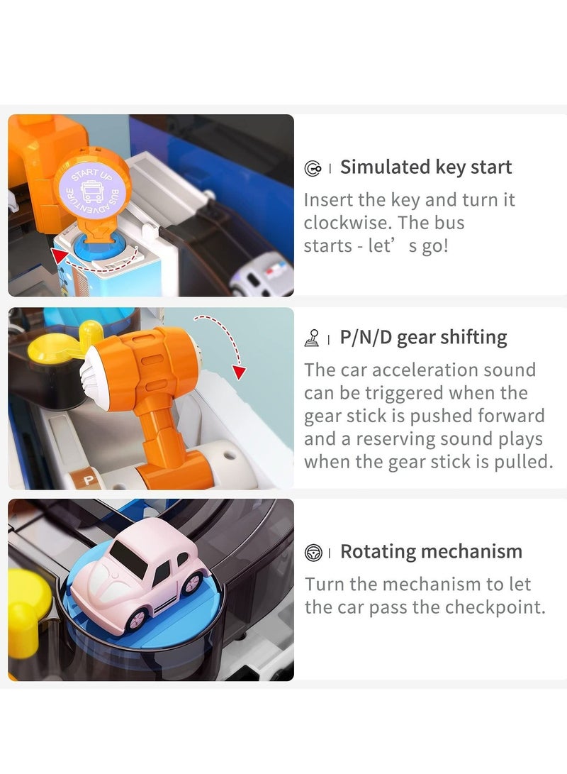 عربست ألعاب سباق السيارات والمغامرات، مركبة لعب مع الصوت والضوء، لعبة مغامرات إنقاذ السيارة، ألعاب حافلة متحولة، أفضل الهدايا للأطفال من سن 3 إلى 8 سنوات من الأولاد والبنات - Image 2
