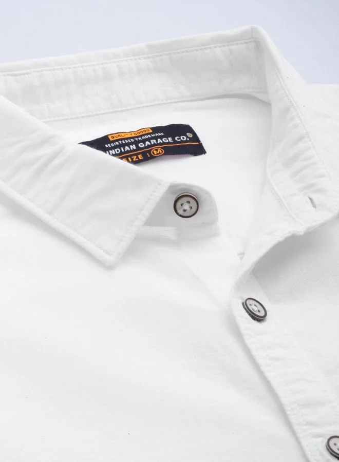 شركة المرآب الهندية Men Regular Fit Solid Full Sleeves Cutaway Collar Casual Shirt