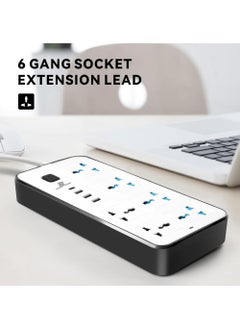 Rock Pow 5 meters Universal Extension Cord with 6 Power Socket and 3 USB + 1 PD Slots 6 Way Power Strip with USB type C PD Charging slot Extension Lead 5 meter(6S+3U+1PD 5M)  - Image 4