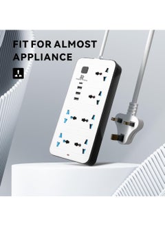 Rock Pow 5 meters Universal Extension Cord with 6 Power Socket and 3 USB + 1 PD Slots 6 Way Power Strip with USB type C PD Charging slot Extension Lead 5 meter(6S+3U+1PD 5M)  - Image 3
