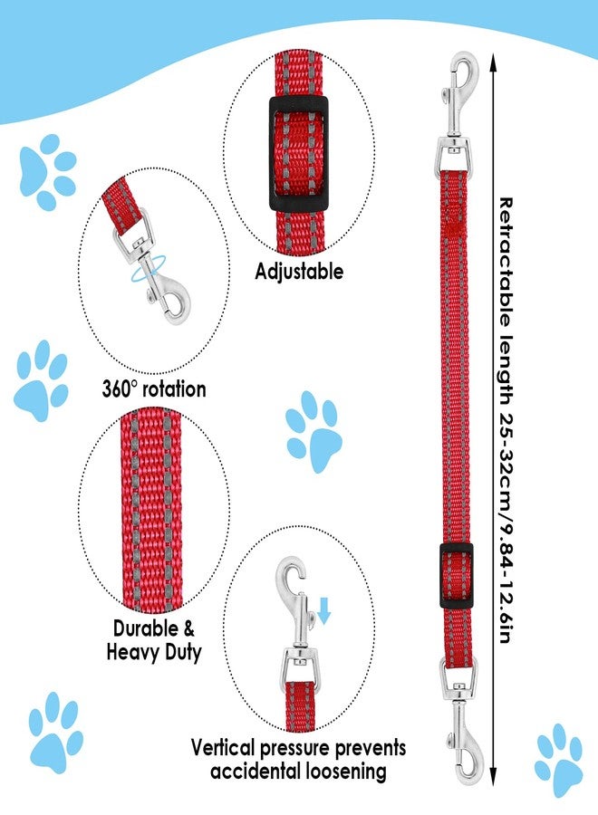 Cobee Reflective Nylon Puppy Collar, Backup Collar, Adjustable Dog Harness Connector, Double Ended Clasp Clip (Red, Blue) - 2 Pcs - Image 3
