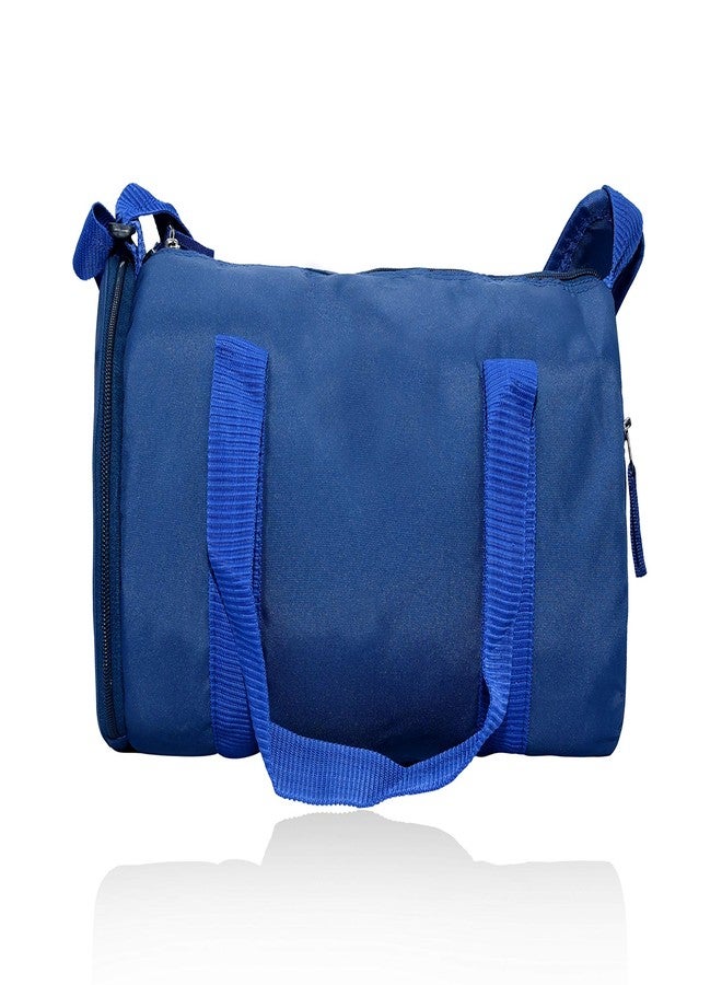 RECTO Polyester 14 inches Soft Duffle Gym Bag with Shoes Compartment (Navy Blue) - Image 4