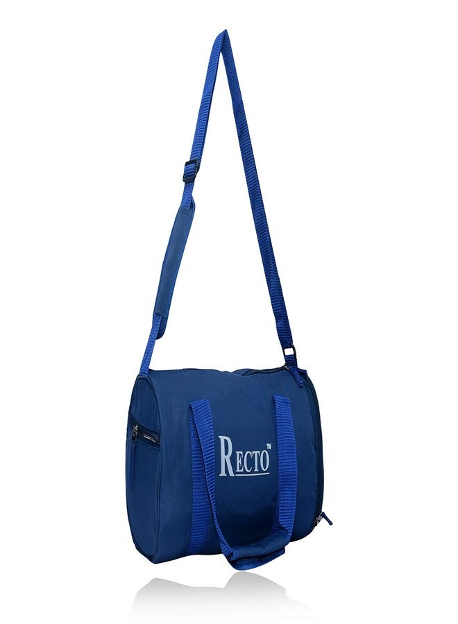 RECTO Polyester 14 inches Soft Duffle Gym Bag with Shoes Compartment (Navy Blue) - Image 3