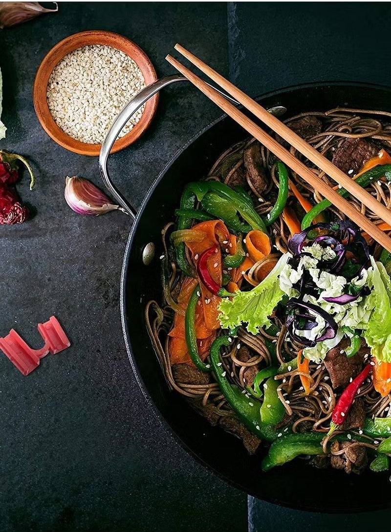 Chopstick Helpers 10 Pieces Reusable Training Chopsticks BPA Free POM Fon-Toxic Non-Slippery for Many Age, Beginner, Trainers or Learner, Left Right Hand Red - Image 2