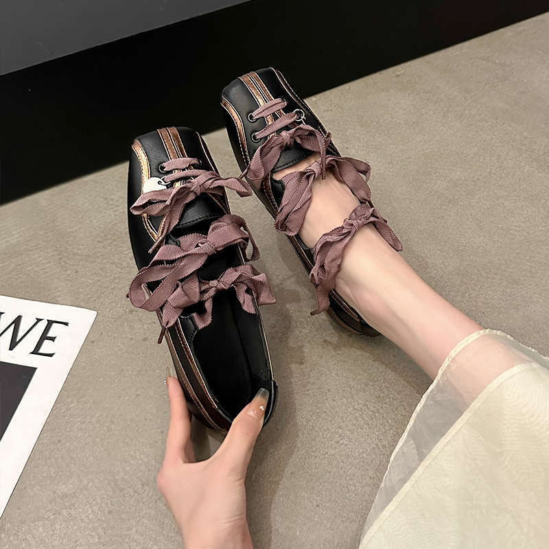 French Niche Ballet Style Bowling Shoes Bow Tie Mary Jane Shoes Flats Sports Shoes - Image 5