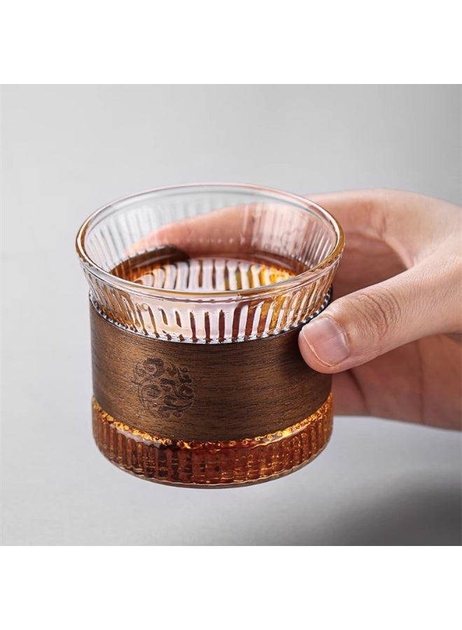 Vertical pattern glass cup summer coffee home insulation water cup - Image 1