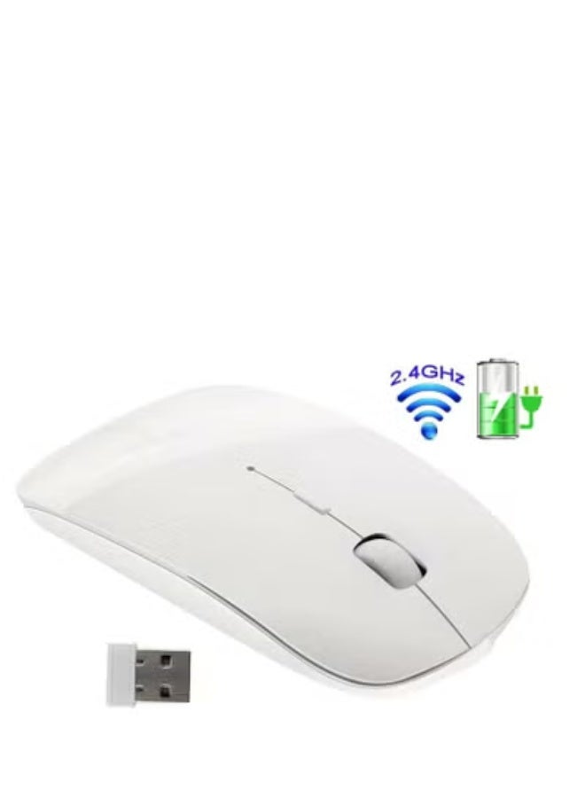 GULFLINK Wireless 2.4G Mouse Ultra-thin Silent Mouse Portable and Sleek Mice Rechargeable Mouse 500 MAH White - Image 4