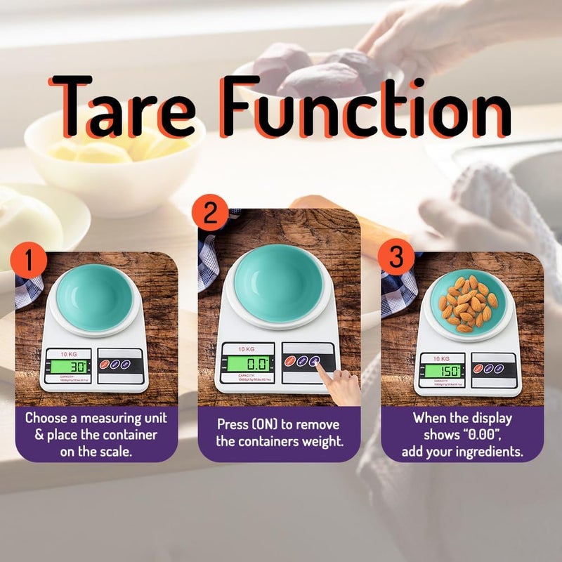 Digital Kitchen Weighing Scale 10 kg Capacity Grams and Ounces LCD Display with Tare Function Its Light Weight and Shows Correct Numbers  - Image 4