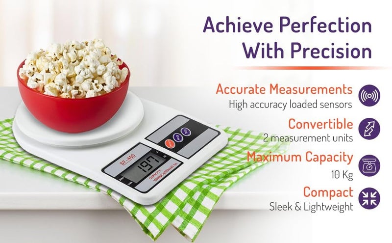 Digital Kitchen Weighing Scale 10 kg Capacity Grams and Ounces LCD Display with Tare Function Its Light Weight and Shows Correct Numbers  - Image 5