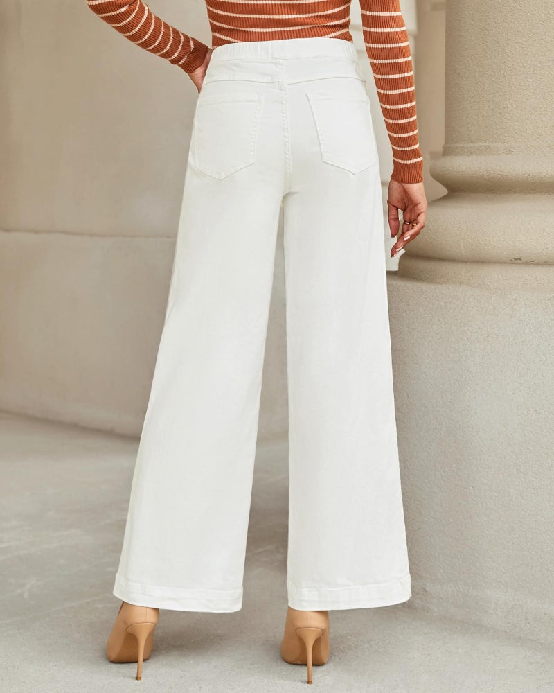 GRAPENT White Stretch Jeans for Women Plus Size Pants Size 16-18 XL/XL - Image 2