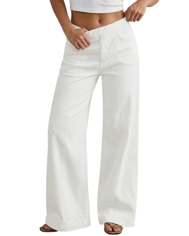 GRAPENT White Stretch Jeans for Women Plus Size Pants Size 16-18 XL/XL - Image 1
