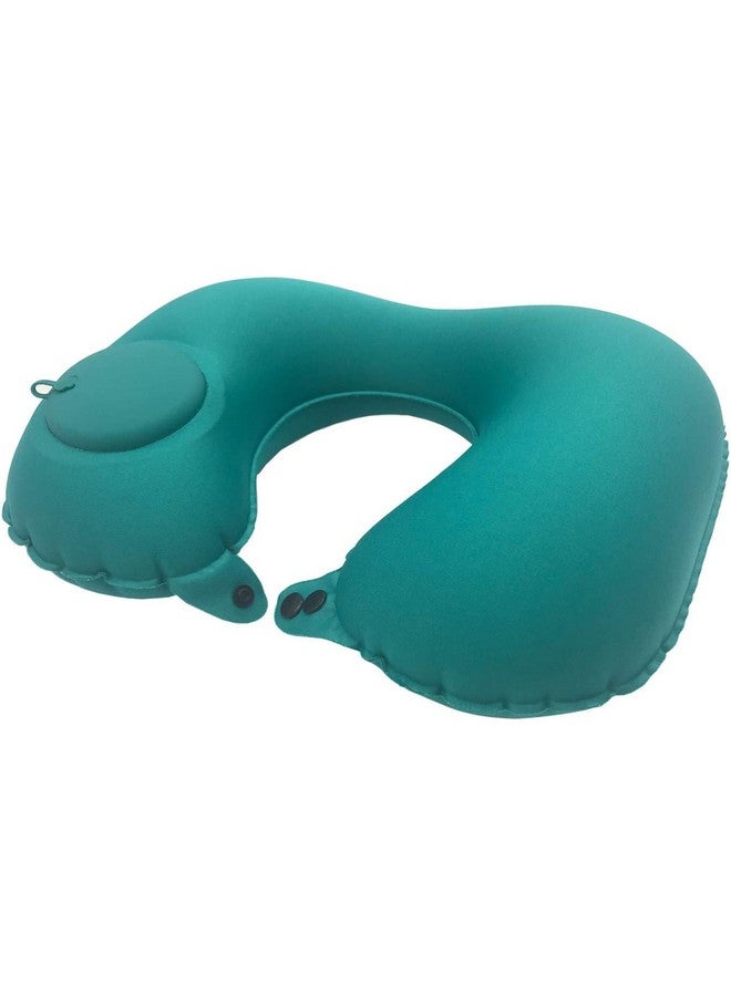 AREO Fabric, TPU Automatic Air Inflatable U-Shape Travel Pillow, Headrest Support for Office Train Car Airplane (Neck Pillow 1 PC Any Colour Randomly Sent R0120), White - Image 1