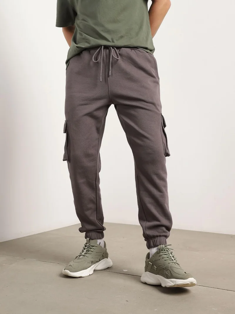 نوبيرو بنطلون رياضي رجالي رمادي كارغو