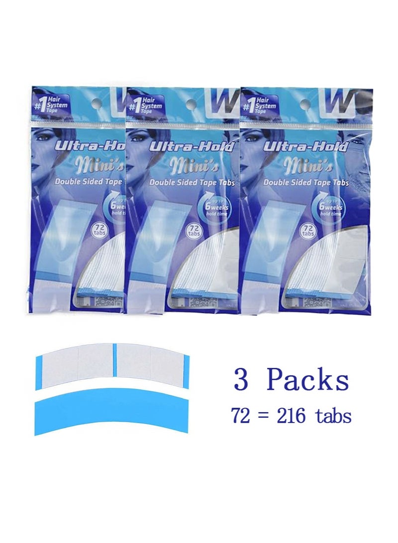 Walker Tape 3 Packs of 72 = 216 Tabs Ultra Hold Mini Tape Walker Tape，Double Sided Adhesive Tape for Lace Wigs and Wigs，Strong Hold - Image 1