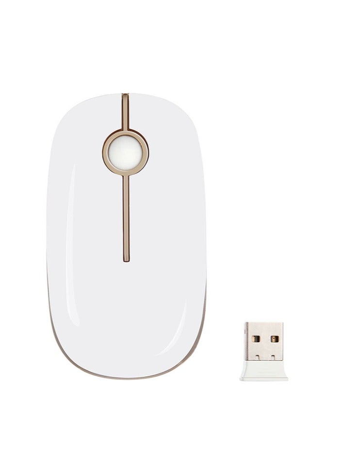 JELLY Jelly Comb 2.4G Slim Wireless Mouse with Nano Receiver Less Noise, Portable Mobile Optical Mice for Notebook, PC, Laptop, Computer, MacBook - White  - Image 2