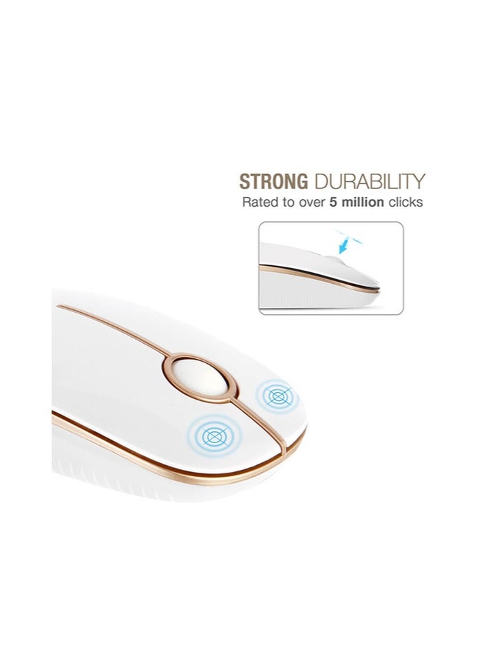 JELLY Jelly Comb 2.4G Slim Wireless Mouse with Nano Receiver Less Noise, Portable Mobile Optical Mice for Notebook, PC, Laptop, Computer, MacBook - White  - Image 3
