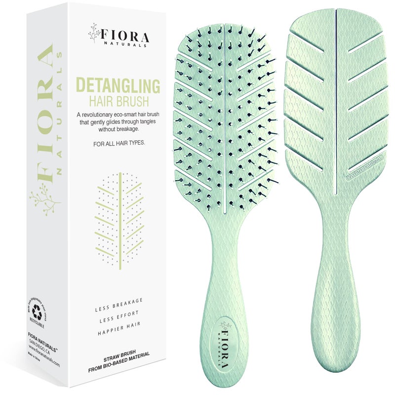 Fiora Naturals Detangler Brush by Fiora Naturals  100 BioFriendly Detangling brush wUltraSoft Bristles  Glide Through Tangles with Ease  For Curly Fine Black Natural Women Men Kids  Dry and Wet Hair